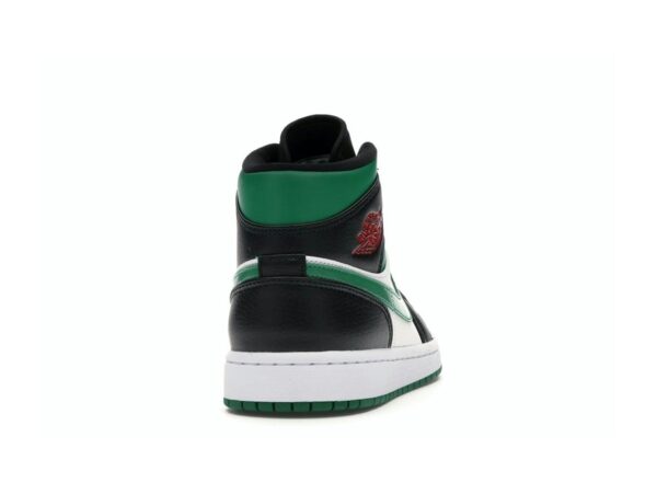 Jordan 1 Mid Green Toe 554724-067 Zapatillas deportivas negras, rojas, blancas y verdes pino