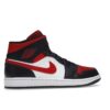 Air Jordan 1 Mid Blanco Negro Rojo 2022 (554724-079)