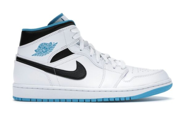 Jordan 1 Mid Laser Blue (554724-141) – Inspirado en los Charlotte Hornets