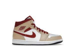 Air Jordan 1 Mid Light Curry Cardinal 554724-201