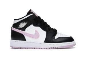 Air Jordan 1 Mid GS Blanco Negro Rosa Ártico Claro (555112-103)