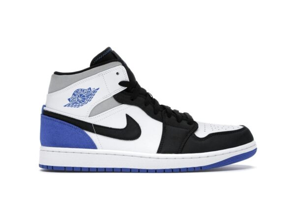 Air Jordan 1 Mid SE Royal Black Toe (852542-102) Blanco/Negro/Hiperreal