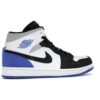 Air Jordan 1 Mid SE Royal Black Toe (852542-102) Blanco/Negro/Hiperreal