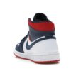 Jordan 1 Mid SE USA Leather Trainers – Blanco/Rojo universitario/Azul marino medianoche – 852542-104