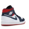 Jordan 1 Mid SE USA Leather Trainers – Blanco/Rojo universitario/Azul marino medianoche – 852542-104
