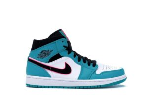 Air Jordan 1 Mid South Beach Turbo Verde Negro Hiperrosa Naranja Cáscara 852542-306