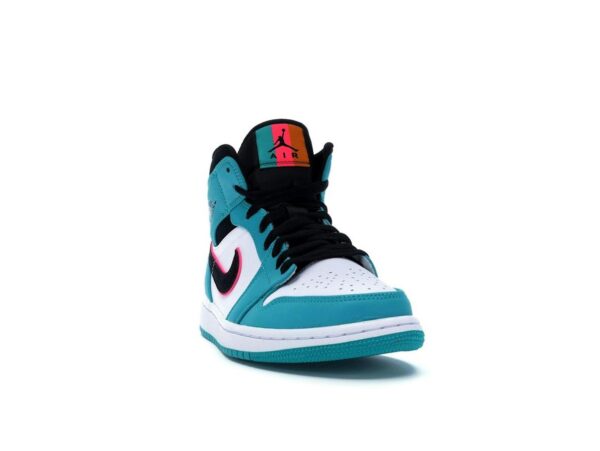 Air Jordan 1 Mid South Beach Turbo Verde Negro Hiperrosa Naranja Cáscara 852542-306