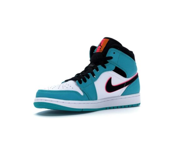 Air Jordan 1 Mid South Beach Turbo Verde Negro Hiperrosa Naranja Cáscara 852542-306