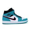 Air Jordan 1 Mid South Beach Turbo Verde Negro Hiperrosa Naranja Cáscara 852542-306
