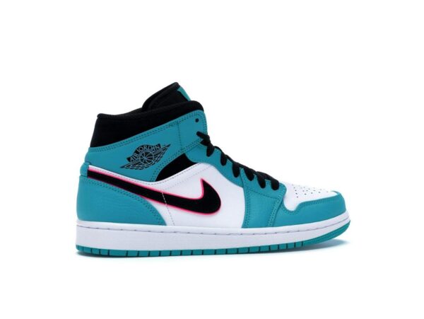 Air Jordan 1 Mid South Beach Turbo Verde Negro Hiperrosa Naranja Cáscara 852542-306