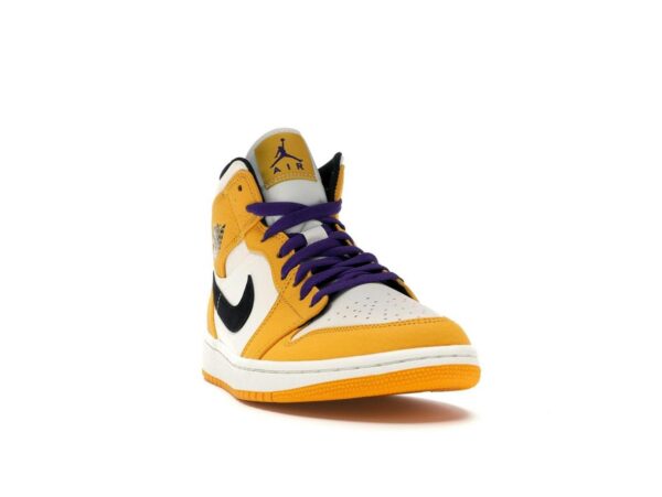 Jordan 1 Mid SE Lakers University Gold Black Pale Ivory Court Purple Sail