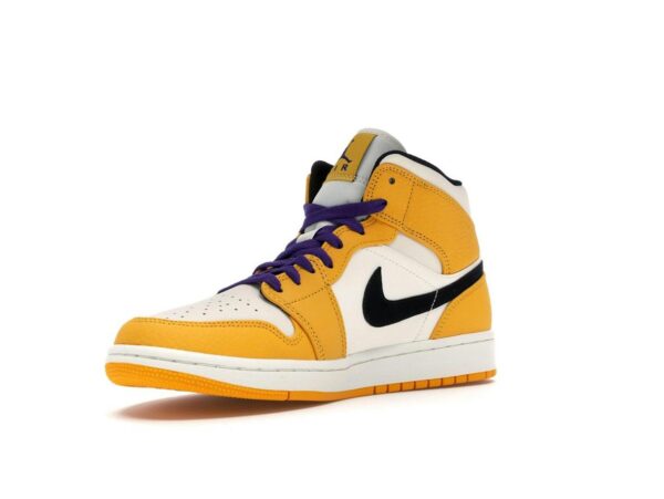 Jordan 1 Mid SE Lakers University Gold Black Pale Ivory Court Purple Sail