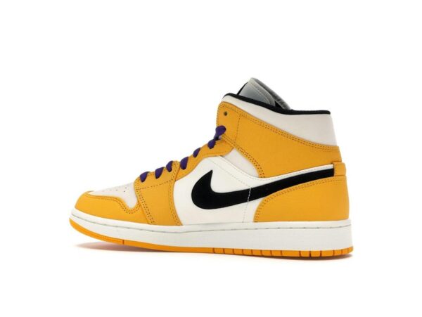 Jordan 1 Mid SE Lakers University Gold Black Pale Ivory Court Purple Sail