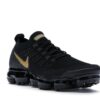 Nike Air VaporMax 2 Flyknit para mujer, color negro y dorado metalizado – 942843-012