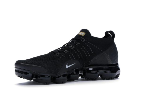 Nike Air VaporMax 2 Flyknit para mujer, color negro y dorado metalizado – 942843-012