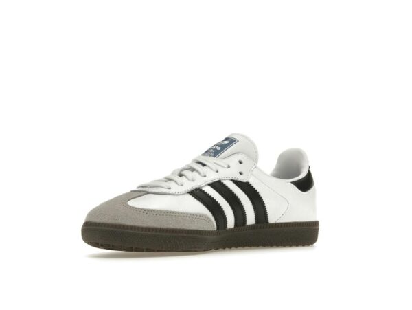 Zapatillas Adidas Samba OG de cuero para mujer en blanco nube y negro B75806