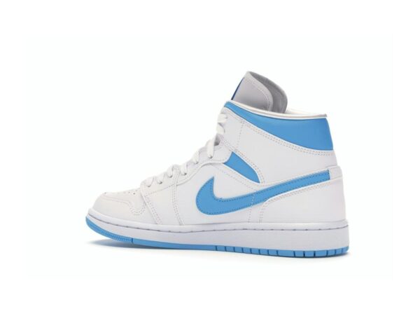 Air Jordan 1 Mid UNC para mujer BQ6472-114 Blanco/Azul oscuro