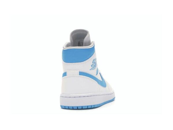 Air Jordan 1 Mid UNC para mujer BQ6472-114 Blanco/Azul oscuro