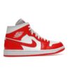 BQ6472-116_35 S1 Air Jordan 1 Mid Syracuse para mujer, blanco, rojo habanero, BQ6472-116