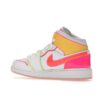 Air Jordan 1 Mid Edge Glow (GS) Blanco/Hipercarmesí/Rosa Explosión CV4611-100