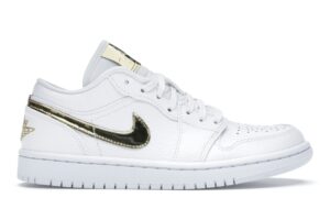 Air Jordan 1 Low Blanco Dorado Metálico (Mujer) – CZ4776-100