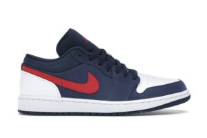 Air Jordan 1 Low USA (CZ8454-400) – Azul marino medianoche/Rojo gimnasio/Blanco
