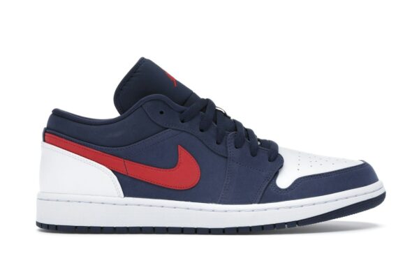 Air Jordan 1 Low USA (CZ8454-400) – Azul marino medianoche/Rojo gimnasio/Blanco