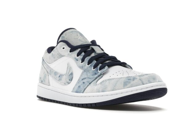 Jordan 1 Low Washed Denim Sneakers – Blanco/Azul marino medianoche – CZ8455-100