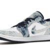 Jordan 1 Low Washed Denim Sneakers – Blanco/Azul marino medianoche – CZ8455-100