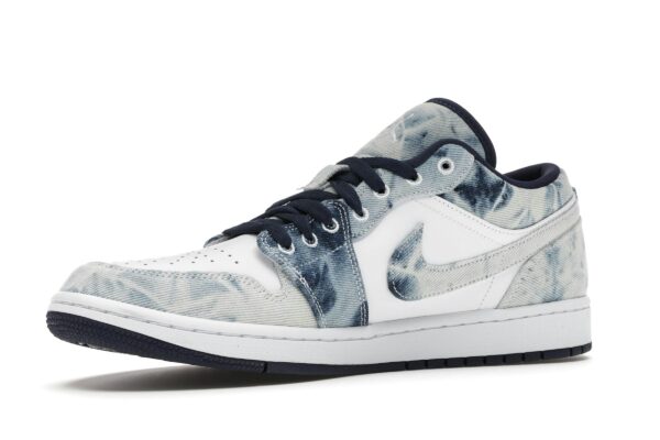 Jordan 1 Low Washed Denim Sneakers – Blanco/Azul marino medianoche – CZ8455-100