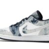 Jordan 1 Low Washed Denim Sneakers – Blanco/Azul marino medianoche – CZ8455-100