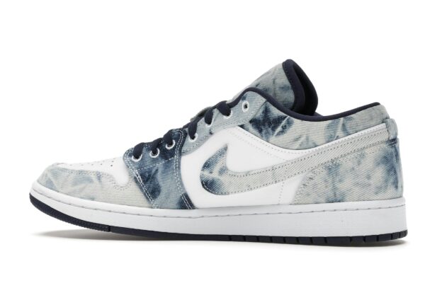 Jordan 1 Low Washed Denim Sneakers – Blanco/Azul marino medianoche – CZ8455-100