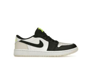 Jordan 1 Retro Low Golf Phantom Volt DD9315-108 Zapatillas de golf blancas y negras