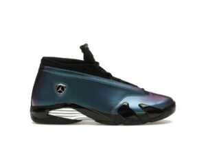 Jordan 14 Retro Love Letter para mujer DH4121-300 Verde azulado mineral plateado metalizado