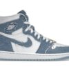 Zapatillas Air Jordan 1 Retro High OG Denim para mujer – Blanco/Azul Desgastado/Dorado Metalizado – DM9036-104