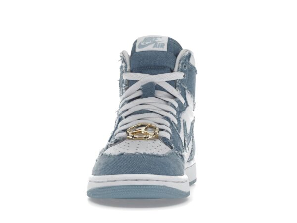 Zapatillas Air Jordan 1 Retro High OG Denim para mujer – Blanco/Azul Desgastado/Dorado Metalizado – DM9036-104