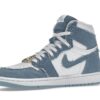 Zapatillas Air Jordan 1 Retro High OG Denim para mujer – Blanco/Azul Desgastado/Dorado Metalizado – DM9036-104