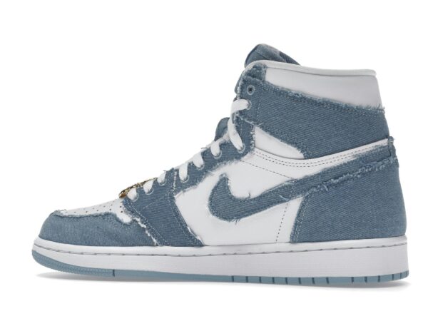 Zapatillas Air Jordan 1 Retro High OG Denim para mujer – Blanco/Azul Desgastado/Dorado Metalizado – DM9036-104