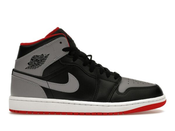 Jordan 1 Mid Bred Shadow Leather - Negro/Rojo/Gris - DQ8426-006