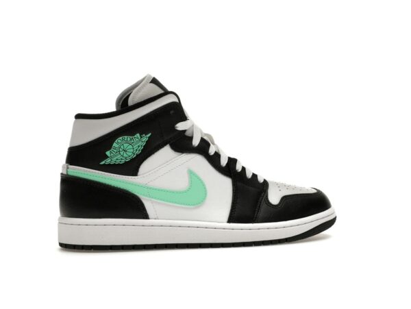Jordan 1 Mid Green Glow DQ8426-103 Zapatillas blancas/negras-verdes Glow