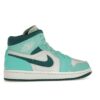 Jordan 1 Mid Chenille Turquesa Blanqueado para Mujer DZ3745-300