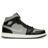 Jordan 1 Mid SE - Zapatillas negras metalizadas plateadas para mujer (FB9892-002)