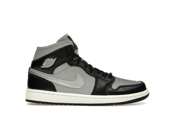Jordan 1 Mid SE - Zapatillas negras metalizadas plateadas para mujer (FB9892-002)