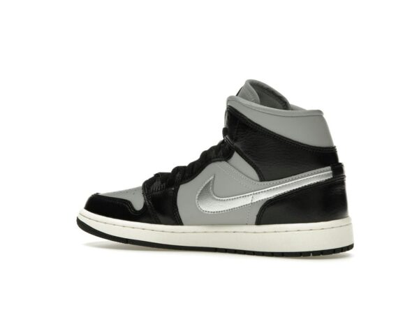Jordan 1 Mid SE - Zapatillas negras metalizadas plateadas para mujer (FB9892-002)