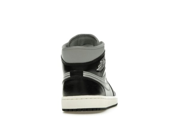 Jordan 1 Mid SE - Zapatillas negras metalizadas plateadas para mujer (FB9892-002)