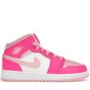 Jordan 1 Mid Fierce Pink GS - Zapatillas de piel blancas y rosas - FD8780-116