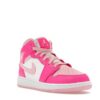 Jordan 1 Mid Fierce Pink GS - Zapatillas de piel blancas y rosas - FD8780-116