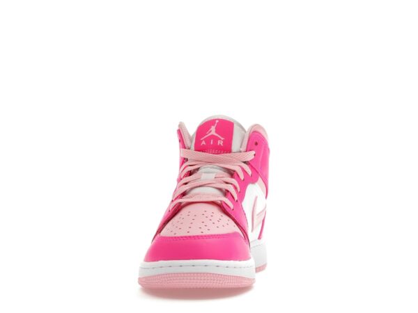 Jordan 1 Mid Fierce Pink GS - Zapatillas de piel blancas y rosas - FD8780-116