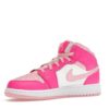 Jordan 1 Mid Fierce Pink GS - Zapatillas de piel blancas y rosas - FD8780-116