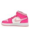 Jordan 1 Mid Fierce Pink GS - Zapatillas de piel blancas y rosas - FD8780-116